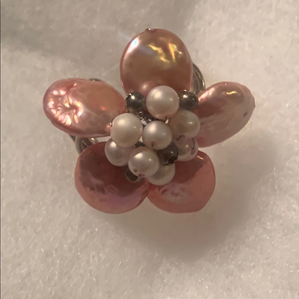 Funky pink flower ring